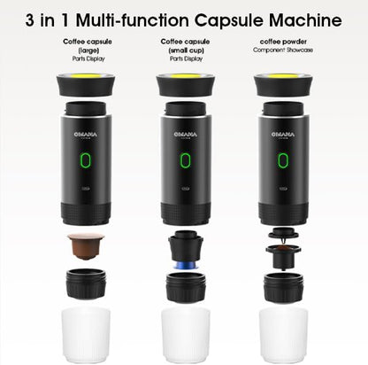 3-in-1 Portable Coffee Machine Wireless Electric Self Heating Capsules Pods Espresso