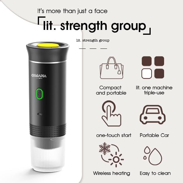 3-in-1 Portable Coffee Machine Wireless Electric Self Heating Capsules Pods Espresso